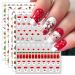 Christmas Nail Stickers 9 Sheets Self-Adhesive Nail Decal Snowflake Santa Claus Hat Red Nail Art Decoration Design Supplies