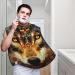 Elegant Wolf Print Beard Bib Apron - Non-Stick Hair Catcher for Men | Perfect Shaving Gift | One Size Black - Buy Online on GoSupps.com