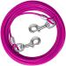 Haiyuan Dog Tie Out Cable 10/15/20/25/30 FT DOG RUNNER for Yard Steel Wire Dog Cable With Durable Superior Clips Pink Dog Chains for Outside Dog Lead Dogs Up to 165 LBS 15ft Pink