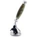Luxurious razor with 3 blades and stands compatible high -quality handle made of synthetic resin chrome -plated stainless steel great gift idea for him