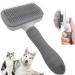 Self Cleaning Slicker Brush for Dogs Cats Rabits Puppies etc Laadi Cat Brush Dog Brushes For Grooming Dog Brushes For Shedding Cat Brushes for Long haired Cats Dogs Cat Brush For Short Haired Cats grey