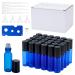 Benecreat 30 pack 5ml cobalt blue glass roller bottles with essential oils Roller bottle with stainless steel balls 10 pipets and 4 funnel for essential oils
