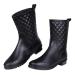 Women's Mid Calf Rain Boots Waterproof Lightweight Garden Shoes 8.5 Black