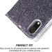 Buy Okzone iPhone XR Case - Luxury Glitter Bling PU Leather Wallet Folio Cover (Silver) - Protective Phone Case for Apple iPhone XR - Buy Online on GoSupps.com