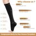 Buy 2 Pairs Open Toe Compression Socks for Women - 15-25mmHg Knee High Support Stockings for Varicose Veins - Ideal for Nurses Flying Running - L/XL Black/Beige - Buy Online on GoSupps.com