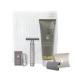 M HLE R 89 shaving set 5 pcs. - safety razor with closed comb chrome-plated metal blade cream cloth - silver