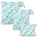 Damero 3 pieces of diaper bag wetbag reusable nast pockets for on the go wetbag diaper bags for babies diapers dirty clothes and other accessories (bear)