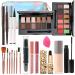 All in one makeup kit for women full kit makeup set for girls teens Eyeshadow Palette, Lip Gloss, Lipstick, Foundation, Mascara, Eyebrow Pencil, Eyeliner, Contour Stick, Powder Puff, Makeup Brushes, Cosmetic Bag Small ( 11 set)