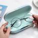 Moko Double-Sided Glasses Case with Mirror - Scratch-Resistant Wearable Holder for Glasses Reading Glasses & Contact Lenses - Marble Light Blue - Buy Online on GoSupps.com
