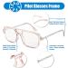 FEISEDY Retro Square Blue Light Blocking Reading Glasses - 70s Flat Aviator Style Anti-Fatigue Readers for Men & Women - Champagne B2993 - International Shipping Available - Buy Online on GoSupps.com