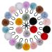 Fishdown 24 Pieces Pom Pom Ball Hair Ties for Girls Elastic Hair Bands Fluffy Fur Ball Ponytail Holders for Women Girls Kids  Toddler Baby Girl Big Hair Ties 12 Colors.
