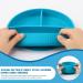 Baby Feeding Set - Silicone Bib, Suction Divided Bowl, Spoon, Fork - Toddler Utensils for Baby Led Weaning - Blue (6 Months) - Buy Online on GoSupps.com
