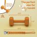 Baby Dumbbell Teething Toy w/ Pacifier Clip | Silicone Teether for Babies | Orange Fitness Novelty Teether - Buy Online on GoSupps.com
