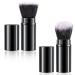 Retractable Kabuki Face Brush Angled Foundation Makeup Brush Portable Travel Blush Brush with Cover Flawless Powder Sunscreen Brush for Blush Bronzer Buffing Highlighter Liquid Cream