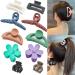 Jasni 10pcs Multicolor Combined Matte Nonslip Big Hair Claw Clips shark Catch clip Women Fashion Hair Styling Accessories Flower Hair Clips