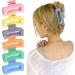 6-Piece Women's Hair Claw Clips - Rectangle Shape  Fashionable & Colorful Styling Jaw Clips - Ideal for Thick Hair (Large Size) - 6 Color Options