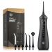 LF Water Dental Flosser for Teeth with 6 Jet Tips, 4 Modes, Professional Cordless Water Picks for Teeth Cleaning, IPX7 Waterproof, Portable, Rechargeable Power Flossing Oral Irrigator for Home Travel Black