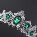 Lurrose Baroque Crystal Tiara - Vintage Rhinestone Wedding Crown Headpiece for Brides | Red Silver Green Hair Accessories - Buy Online on GoSupps.com