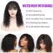 CYNOSURE 16 Inch Water Wave Wig with Bangs | 150% Density Glueless Human Hair for Black Women | Natural Black Non-Lace Front Wig | Pack of 1 - Buy Online on GoSupps.com