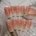 FEIlei 30Pcs Long Press on Nails Coffin French Fake Nails Tip Gradient Acrylic Nails Glossy False Nails for Women Girls - Buy Online on GoSupps.com