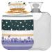 NAANLE hot hot water bottle with flower strips with cover transparent hot water bottle hot water bottle for bed hand feet warmer pain relief heat and cold therapy small 1 l