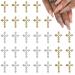 Kryzalite 15 pieces gold + 15 pieces of silver 3D cross nail trailer sparkle and shine diamonds Nail art accessories for women's DIY jewelry nail art and handicrafts