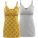 Manci Women's Cotton Maternity Pajama Top Tank Cami | Nursing Sleep Bra | L Gray+Yellow - Buy Online on GoSupps.com