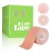 Boob Tape, Boobytape for Breast Lift with 2 Reusable Silicone Covers, Bob Tape for Large Breasts A-E Cup Size, Kinesiology Tape Waterproof Body Tape for Breast Push Up for Strapless Dress Beige
