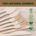 100pcs ZHUZHIYUAN Disposable Bamboo Utensils | Compostable Cutlery Set - 50 Forks, 25 Knives, 25 Spoons | Biodegradable Eco-Friendly Utensils for Camping, Parties, and Home Use - ZS029TA - Buy Online on GoSupps.com