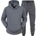 Hanxiulin Men's Jogging Suit - Grey Training & Leisure Set with Hooded Jogger Pants & Jacket - Buy Online on GoSupps.com