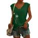 Short Sleeve T Shirts Clothing Woman T-Shirt Casual Black Clothing Top Women's Floral Pattern for Women Crop Tops Shirt Shirts Top Women's Summer Tank Top 3-green L - Buy Online on GoSupps.com