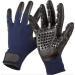 Bestbuy Pet Grooming Gloves - Improved Five Finger Design Rubber Glove Gentle De-Shedding Brushes for Cats Dogs & Horses (Blue)