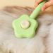 Self-Cleaning Cat Brush with Unlocking Button - Compact Fur Care Brush for Dogs Cats & Rabbits - Efficient Hair Removal in Green - Buy Online on GoSupps.com