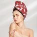 Hair Towel Wrap with Button | Quick-Dry Hair Turban & Head Towel - Hearts Design - Buy Online on GoSupps.com