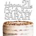 Personalised Acrylic Birthday Cake Topper by KreateSquare - Custom Name & Age, Silver Cake Decoration - Buy Online on GoSupps.com