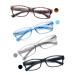 Heeyyok men's reading glasses 4 pairs of rectangular reading glasses good reader blue gray tortoise black comfortable spring hinges can change the face +2.50 4 mixed color
