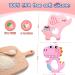 Soft Pink Dinosaur & Elephant Teether for Babies 0-12 Months | Baby Chew Toys for Teething Needs | Soft-Textured Infant Teething Gift - Buy Online on GoSupps.com