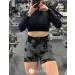 Buy Zaayo 2er-Pack Women's Butt Scrunch High Waist Gym Shorts - Booty Lift Tie Dye Fitness Pants - Black Gray & Dark Blue - Buy Online on GoSupps.com