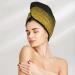 Gold Glitter Gradient Hair Towel Wrap | Quick-Dry Towel Turban for Effortless Hair Drying | International Shipping - Buy Online on GoSupps.com