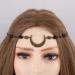 Aularso Vintage Head Chain Bronze Forehead Chain Crescent Moon Hair Chain Crystal Headpieces Jewelry Halloween Hair Accessories for Women and Girls (Black)