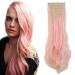 SEGO Clip in Extensions Hair Extension Hairpiece 8 Wefts like Real Hair Wavy Light Pink 24"(61cm)