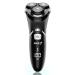 Men's Electric Shaver - MAX-T Corded and Cordless Rechargeable 3D Rotary Shaver Razor for Men with Pop-up Sideburn Trimmer Wet and Dry with Wall Adapter 100-240V Black