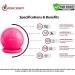 INTENT SPORTS Yoga Ball Chair  Stability Ball with Inflatable Stability Base & Resistance Bands  Fitness Ball for Home Gym  Office  Improves Back Pain  Core  Posture & Balance (65 cm) Pink - Buy Online on GoSupps.com