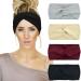 DRESHOW 1950's Vintage Modern Style Elastic Women Turban Headbands Twisted Cute Hair Band Accessories 4 Pack Cross Ribbing Lycra B