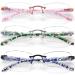 Women's Blue Light Blocking Rimless Reading Glasses | Elegant Artistic Eyeglasses | Mixcolour 1.5 x Magnification - Buy Online on GoSupps.com