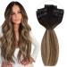 Vivien clip extensions real hair brown extensions PU clip in real hair black extensions real hair PU clip in natural black with caramel blonde 7pcs/140g 50cm #1b/4/27 20 inch-140g-clip-PU 1-1 CP #1b/4/27