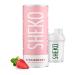 Sheko strawberry meal set Shake + Shaker - 25 Shakes Pro Dose - Proteiner gluten -free & natural taste - Shakes diet for weight loss strawberry 450 g (1 Pack)