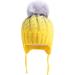 LANGZHEN Toddler Kids Winter Earflap Knit Hat | Fleece Lined Beanie for Baby Boys Girls 2-4 Years - Yellow - Buy Online on GoSupps.com