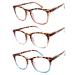 Dolarosey vintage reading glasses 3 pieces of spring hinges ultra-clear view matt finish for a smooth feeling and noble design pink / blue / transparent 3.5 diopters