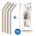 Shop Bright Silicone Straws for Toddlers & Kids | Set of 4 with Cleaning Brush | Safe for Ages 2+ - Buy Online on GoSupps.com